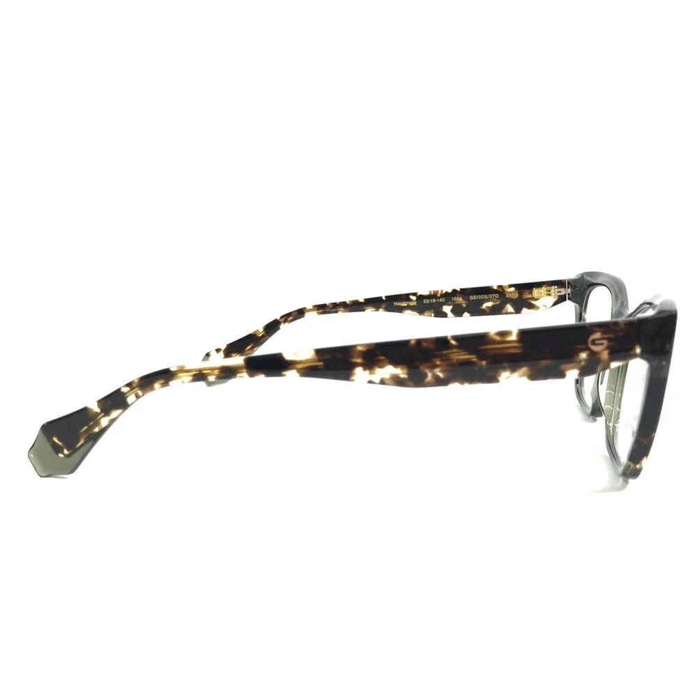 Gigi Studios Eyeglasses Frames ZARA GS1003/07O Green Tortoise Cat Eye 52-19-140